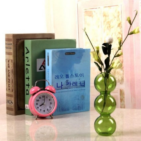 MEIISEO가정용 북유럽 스타일 투명 유리꽃병 수경 유리화병 꽃병 도자기 화병, green 3 balls