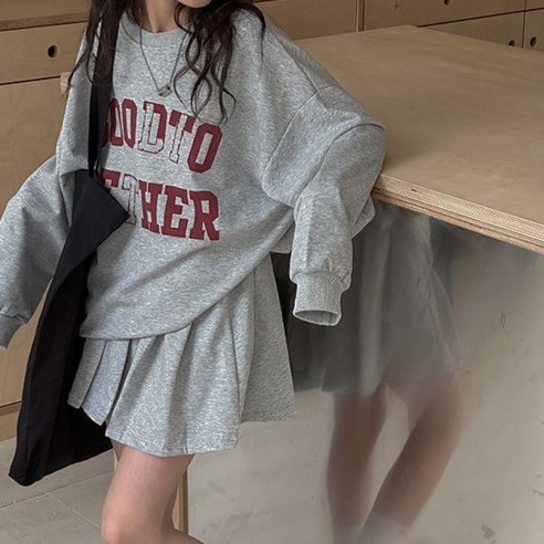 구빠방 여아 레터링 트레이닝 스커트 투피스 세트