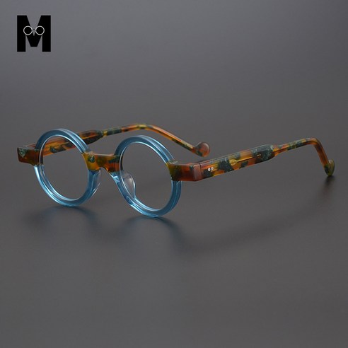 뭐쓰남 고품격 고퀄리티 초경량 레트로 동그란 가벼운 뿔테 안경