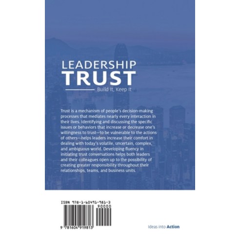 (영문도서) Leadership Trust: Build It Keep It Paperback, Center for Creative Leadership, English, 9781604919813