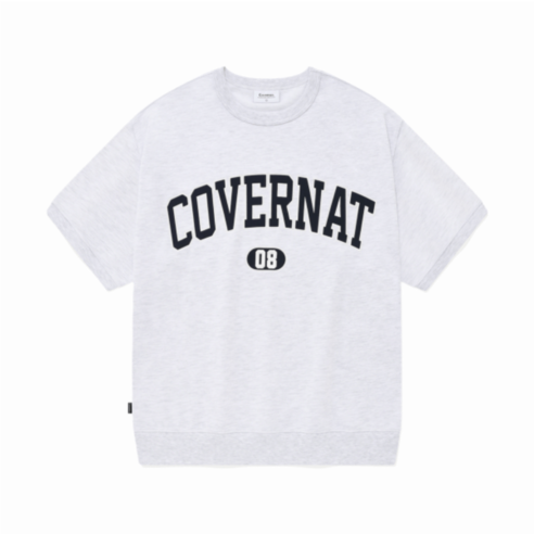 국내매장 커버낫 반팔티셔츠 아치 로고 하프 맨투맨 헤더 그레이 284643