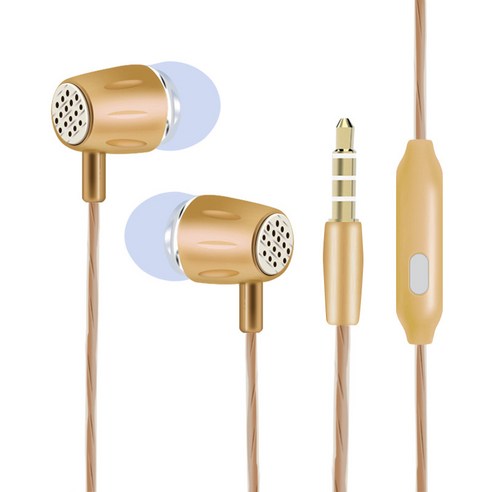우석 S36 유선 이어폰 이어폰을 꽂습니다 MP3 게임 이어폰 밴드 맥뮤직 이어폰, S59벨티드 밀 골드입니다, 규격 없음