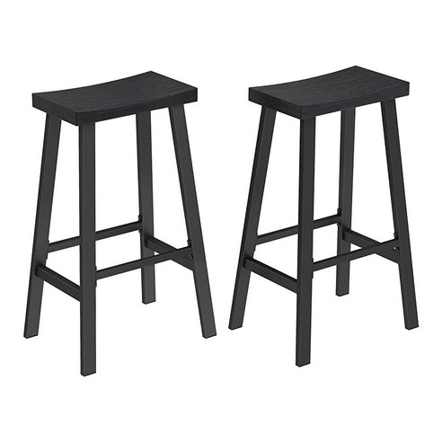 VASAGLE 바 스툴 2개 트 카운터 높이 발판이 있는 의자 73 1cm29 1인치 주방 아침 식사 산업 거실 파티룸 러스틱 브라운 ULBC094B01498558, 의자_13 x 18.2 x 23.6 inches