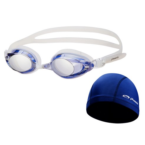 피닉스 미러수경 PN-702M + 스판수모 SET, PN-702M_블루 + 스판수모_네이비