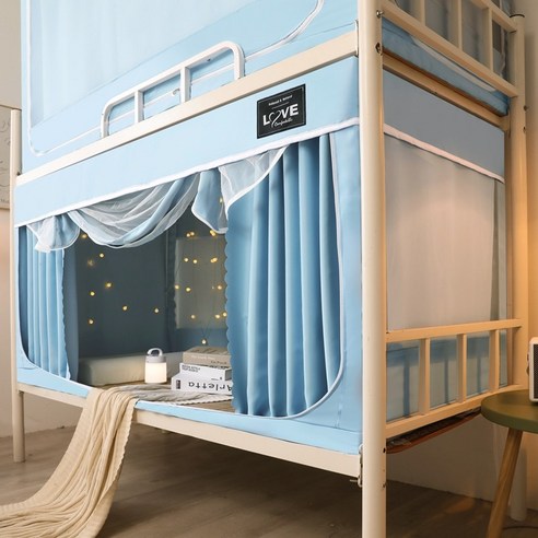 DFMEI.모기장.Mosquito net큰 기숙사 침대 커튼에는 모기장 일체형 침실 밑에 침실 커튼 커튼을 깔아주세요., 하늘색 강한 음영 세 레이어 짠된 패브릭, 1.2M(6904 피트) 침대 [높이 조절]