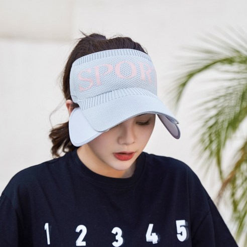 DFMEI 빈티지 썬캡 여성 썬캡 아웃도어 스포츠 썬캡 한국판 니트 베이스볼 캡 모자, DFMEI 스포트 신축성[그레이]】