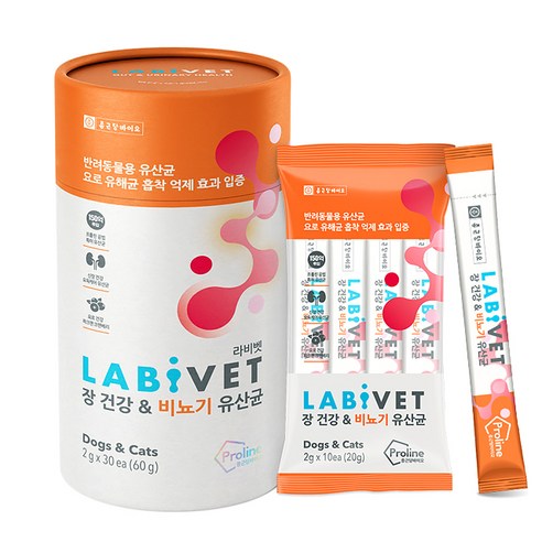라비벳 반려동물 장 건강 & 비뇨기 유산균 60g, 파크랜크랜베리 x 3개, 3개