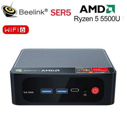 소형미니PC 미니 휴대용 산업용 한뼘 Beelink-SER5 플러스 AMD 라이젠 7 5800H PC 5 5500U 윈도우즈 11 16GB 500GB SSD WIFI6 데스크탑 게, 01 16GB 500GB_01 미국, 05 AMD Ryzen 5 5500U