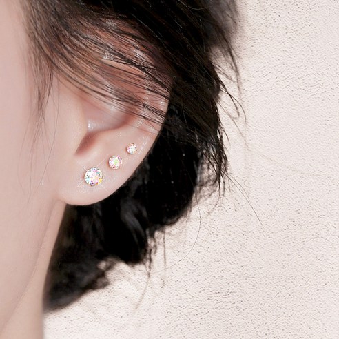 오로라 빛의 반짝임을 담은 다목적 액세서리, 일호장신구 오로라 원형 컷팅 귀걸이