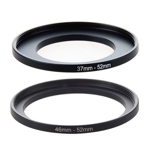 AFBEST 2Pcs 카메라 렌즈 필터 스텝 업 링 어댑터 블랙 - 46Mm ~ 52Mm 및 37Mm, 검정
