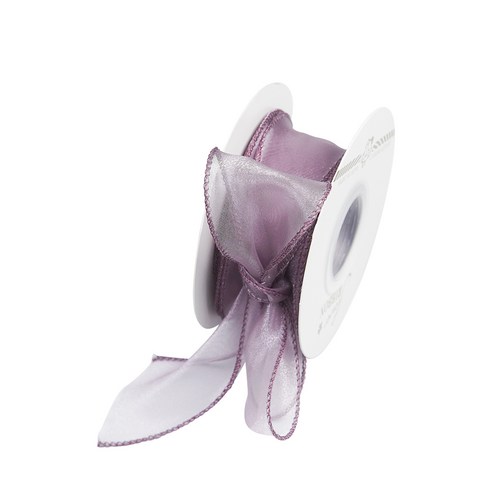 디어플레이스 쉬폰 리본끈 오간디 포장끈 4cm, 1개, 9m, 08 라일락