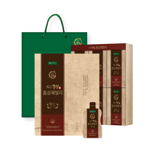 [건국우유] 6년근 KU홍삼진 홍삼패밀리 50mL x 42포 선물세트, 2.1L, 1개