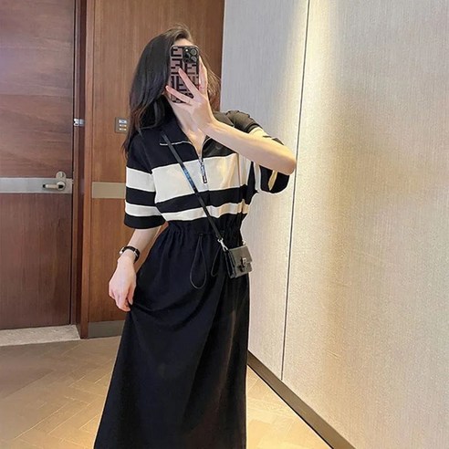 여름을 빛내는 오로라 루즈핏 카라 원피스