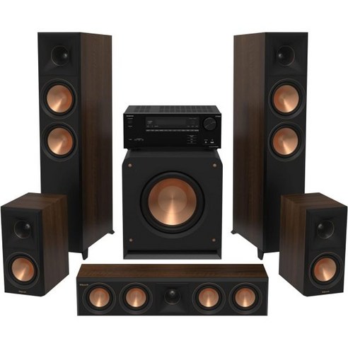 Klipsch 5.1 Walnut System - Model RP-6000F II RP-404C RP-600M RP-1200SW TX-NR6100 Receiver