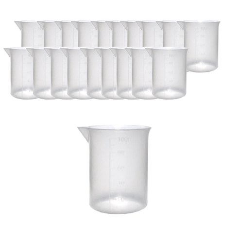 27리빙 튼튼한 플라스틱 비커 손잡이 100ml, 20개