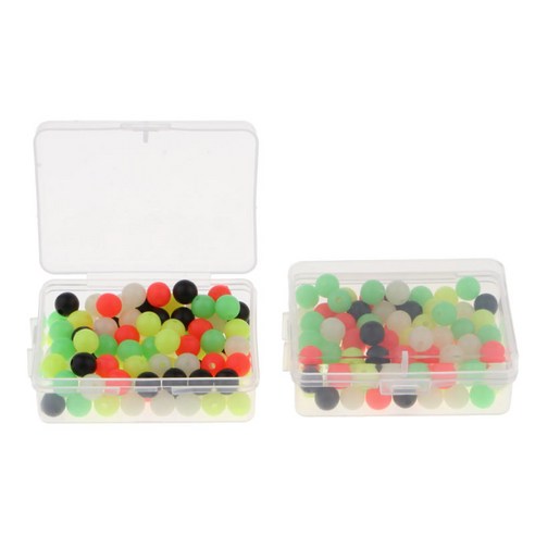 200pcs 라운드 낚시 수레 비즈 6mm/8mm 베이스 미끼 낚시 루어 액세서리, 다색, 플라스틱