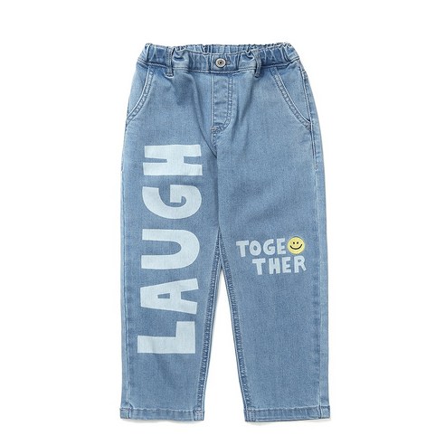 래핑차일드 아동용 세미 배기핏 데님 팬츠, 130, 데님라이트