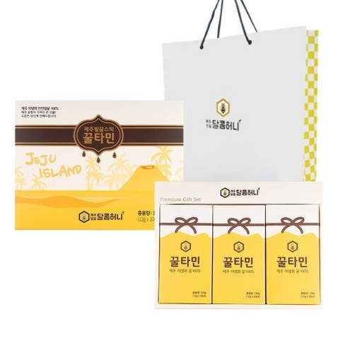 꿀타민 제주 벌꿀 스틱 + 쇼핑백 세트, 1.2kg, 1개