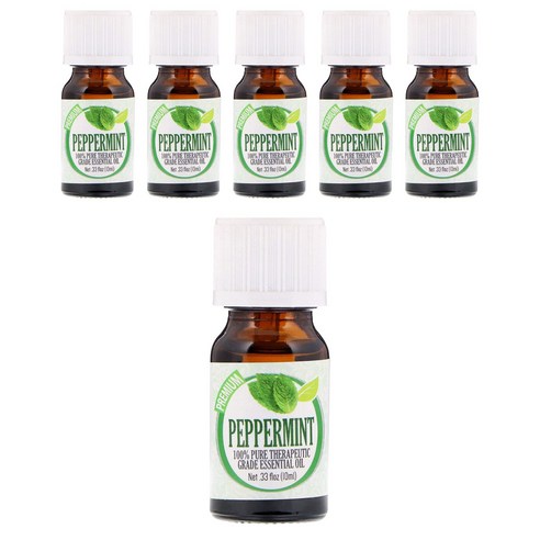 힐링솔루션 테라퓨틱 그레이드 에센셜 오일, 10ml, Peppermint, 6개