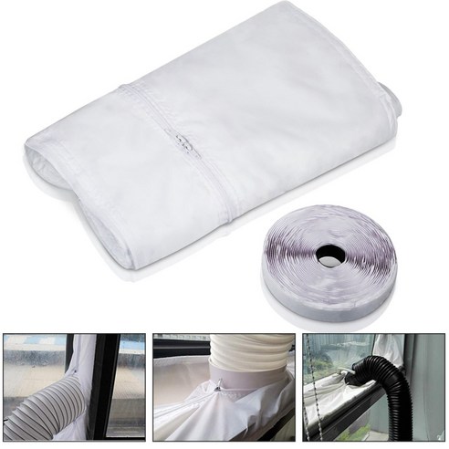 4M 호스 창 배플 커버 모바일 에어컨 및 배기 건조기에 적합 유연한 헝겊 씰링 보드 휴대용 공기, 하나, white