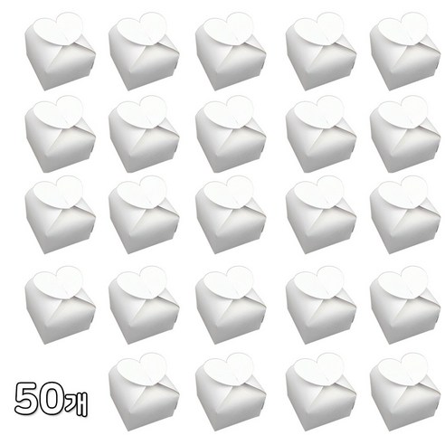 알파벳샵 미니 선물상자 작은 포장박스 50개 세트, 1세트, 화이트