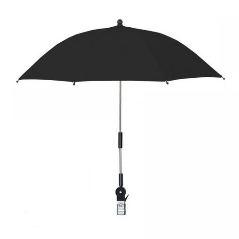 한수위 유모차 햇빛가리개 360도 우산 파라솔 웨건, 블랙, 1개