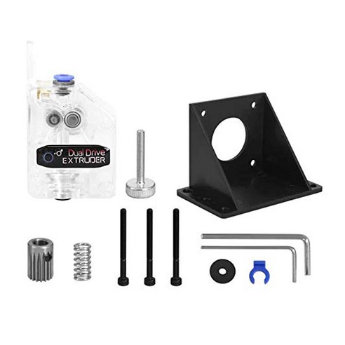 Xzante 듀얼 드라이브 기어 압출기 용 3D 프린터 MK8 V6 CR10 1.75Mm TPU/TPE 플렉시블 필라멘트 왼손, 투명한