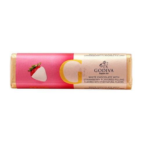 고디바 Godiva 화이트 초콜릿 위드 스트로베리 맛 필링 초코 바 43g, 1개