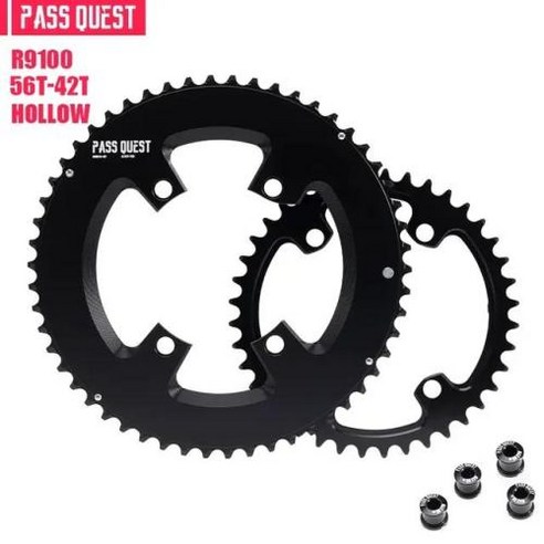 패스 퀘스트 DURA-ACE R9100 용 2x 체인링 110BCD 지지대 11/12 속도 56-42T 48-35/46-33T, 13 R9100 Double disk