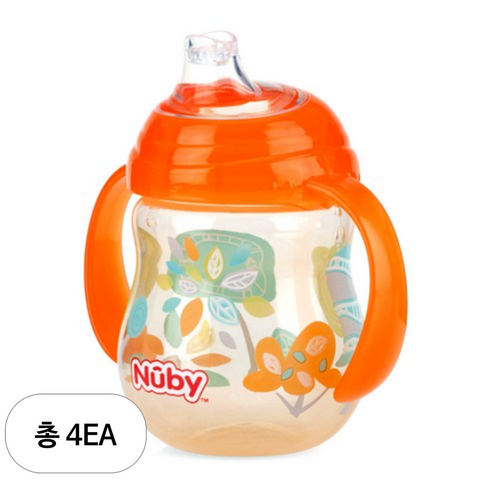 누비 클릭잇 귀여운 스파우트컵 270ml, 오렌지, 4개