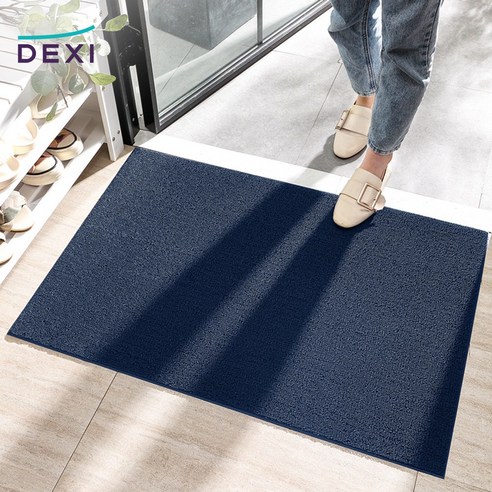 DEXI 1개 바닥 출입구 발판 매트 웰컴 현관 미끄럼방지 발매트 그레이 도어매트 43.5*75cm 61*91cm 76.5*120cm, Blue