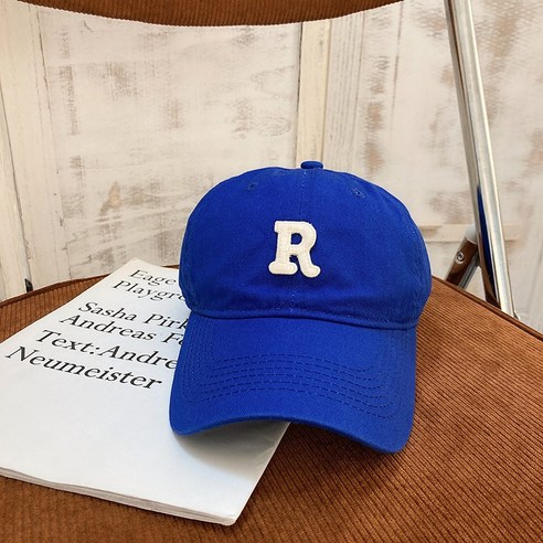 모자 여성 모자 트렌디 브랜드 페이스 보여주는 작은 R 편지 태양 모자 봄과 여름 새로운 힙합 남자 야구 모자, 사파이어 블루