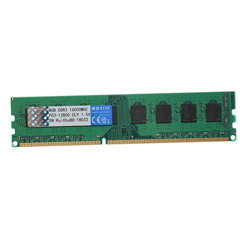 8GB DDR3 1600MHz 데스크탑 DIMM AMD 마더 보드 메모리 램 메모리 모듈, 130x30x2mm, 블루, 구리