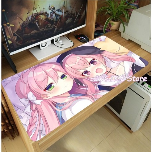 블루아카이브 Blue Archive 시모에 코하루 Shimoe Koharu 일러스트 장패드 굿즈 3탄 Playmat Cosplay Otaku Xmas Gift, 40x70x0.3cm, ZB9900, ZB9900+40x70x0.3cm