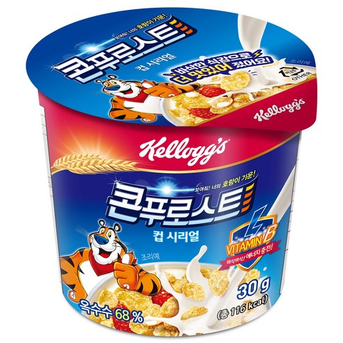 켈로그 콘푸로스트 컵 시리얼, 30g, 16개