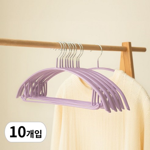 카사비바 주우재 어깨뿔방지 알루미늄 옷걸이, 바이올렛, 10개
