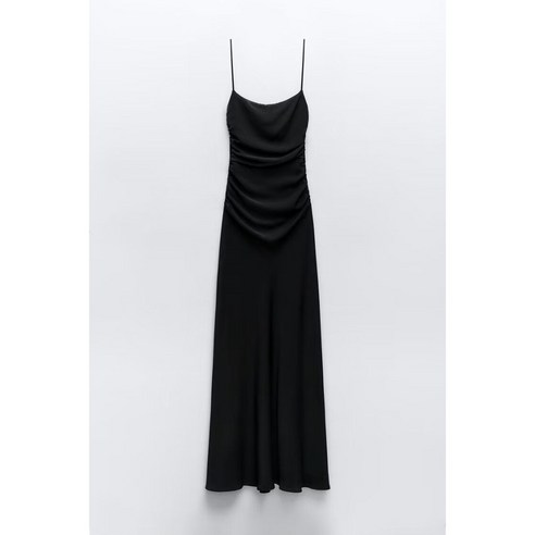 ZARA 자라 블랙 서스펜더 슬립 롱원피스 9411091 800