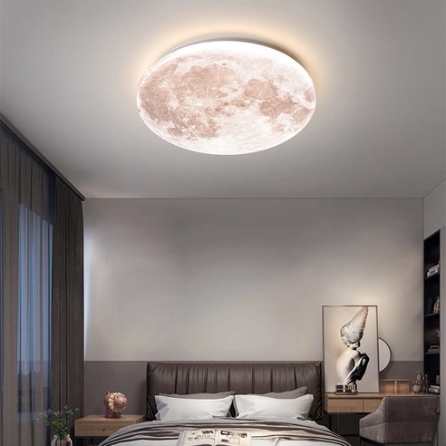 OUFELIME 달의 모형 리모컨방등 모던 거실등 LED 혼합 거실등 밝기조절 방등 심플 거실등, 주광색+자연광+전구색