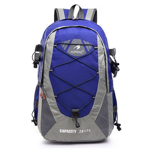 [LF] 35L 남자 하이킹 배낭 야외 캠핑 배낭 등산 배낭 여성 레저 여행 가방 스포츠 트레킹 배낭, Blue