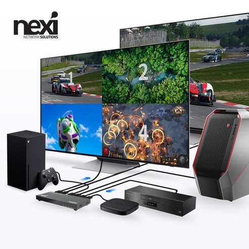 hdmi스위치21 넥시 4X2 HDMI 멀티 뷰어 매트릭스 스위치 화면분할기 NX1370, 1개