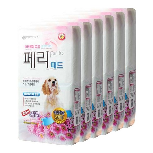 와우한빛 강아지 페리 배변패드 아로마향 50매, 6개