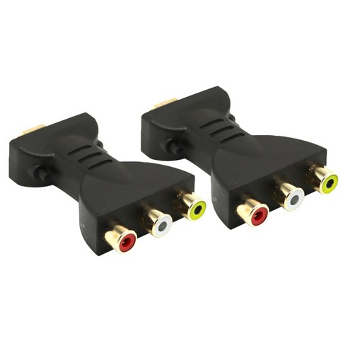 1080p hdtv dvd용 3rca 어댑터 av 컨버터 2p hdmi 수, 블랙, 70x40x15mm, 플라스틱