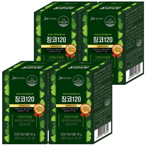 JW중외제약 프리미엄 징코 앤 메모리 90캡슐(3개월분), 30정, 4개