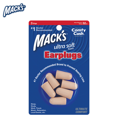 Macks 소프트 폼 울트라소프트 소음방지 이어플러그 6p, 1개