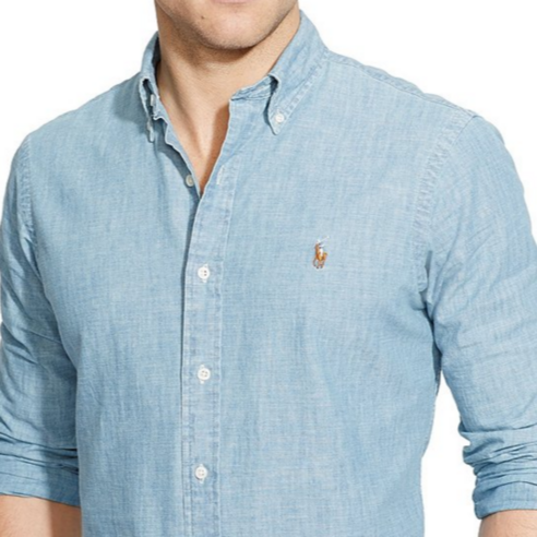 폴로 데님 남자 샴브레이 셔츠 클래식핏