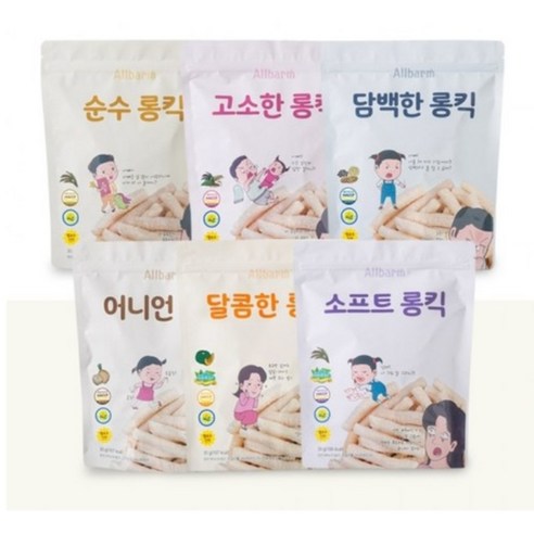 올바름 쌀과자 롱킥 6종 세트, 단품, 30g