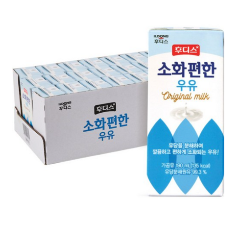 일동후디스 소화편한 우유 오리지널, 190ml, 24개