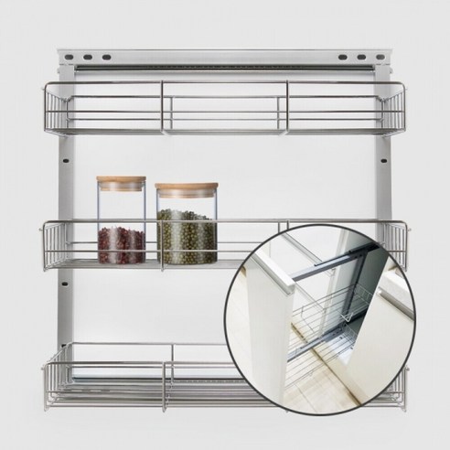 싱크대 인출식 레일선반 LT망 양념통 꽂이 양념망장 양념장레일, LT망150, 1개