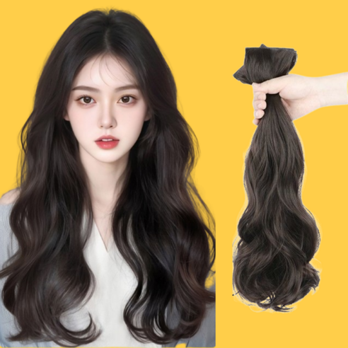 디올드 고급스러운 이플펌(S컬펌) 똑딱이 붙임머리 3피스 부분가발, 내추럴블랙, 1개 - 가발/붙임머리 | 쿠팡