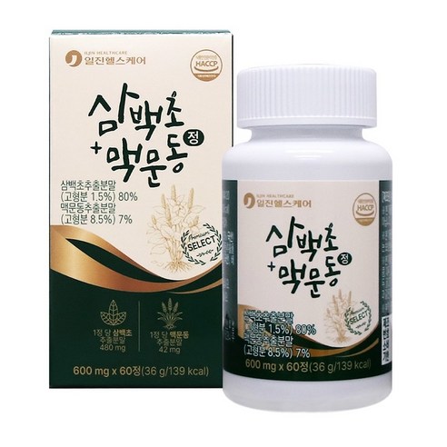 [일진헬스케어] 삼백초+맥문동 정 600mg x 60정, 1개